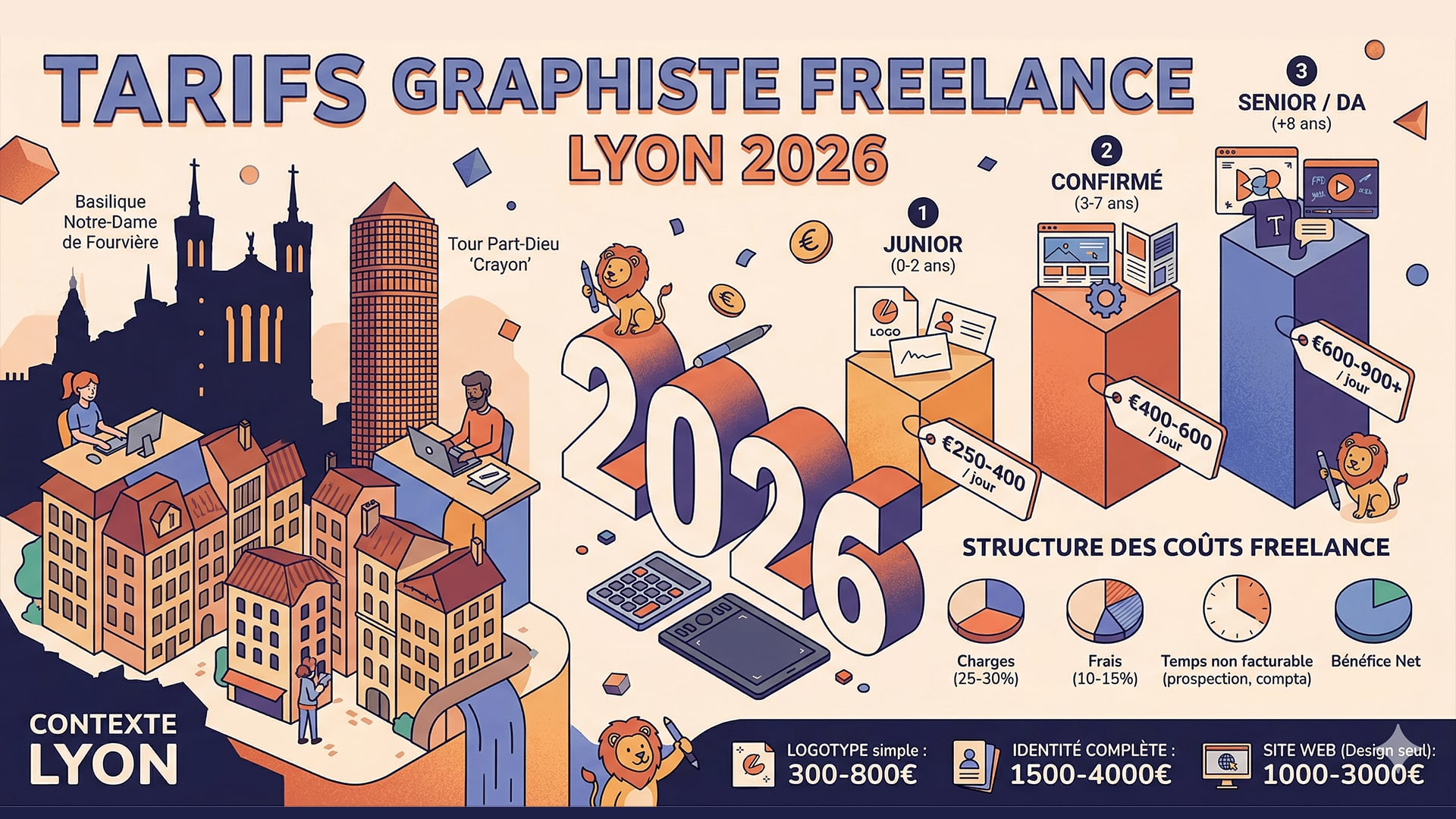 Combien coûte un graphiste freelance à Lyon en 2026 ?