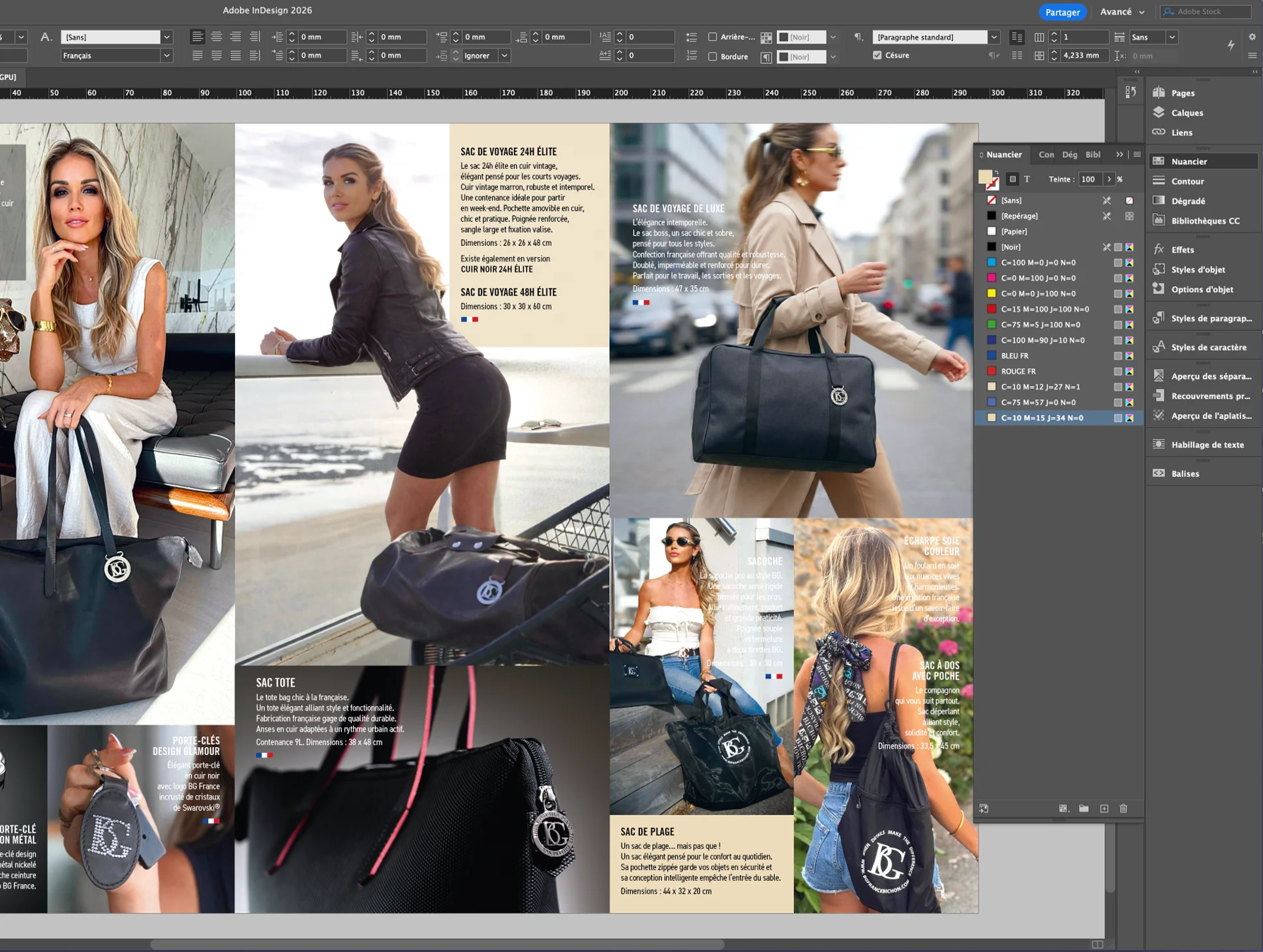 Réalisations de documents print à Lyon, affiches, catalogues, logo, avec Indesign