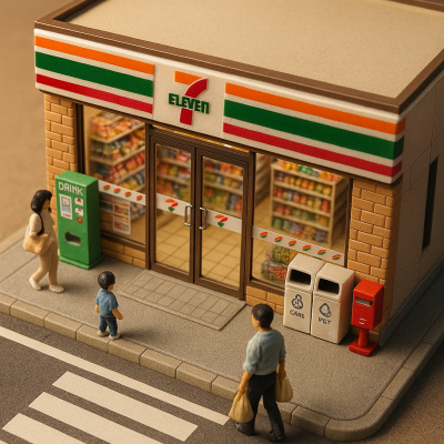 Sora 20250823 1207 Miniature 7 Eleven Diorama Simple Compose
