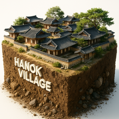 Sora 20250825 0934 Hanok Village Diorama Simple Compose