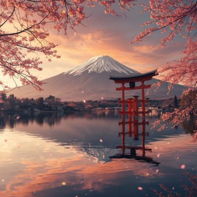 Lucid Origin Scenic View Of Mount Fuji Reflected On A Tranquil 3