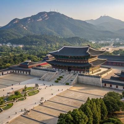 Vue A Rienne 3d Hyperr Aliste Du Palais De Gyeongb