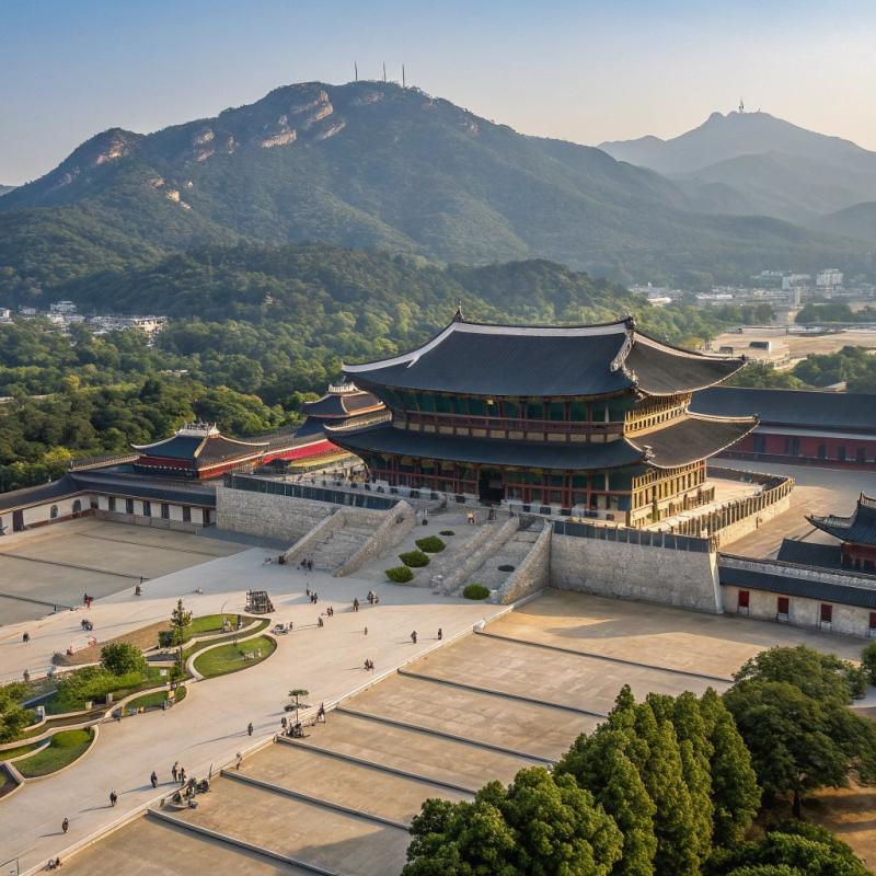 Vue A Rienne 3d Hyperr Aliste Du Palais De Gyeongb