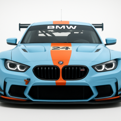 ChatGpT | Voiture de course BMW aux couleurs vives