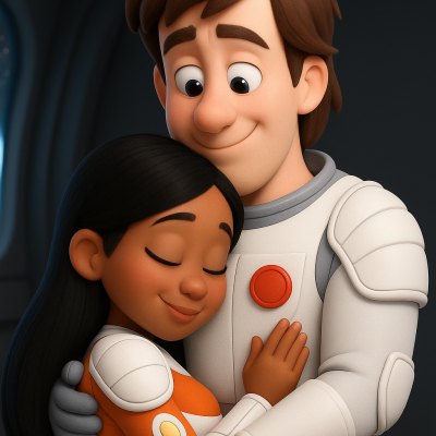 Embrassade dans l'immensité de L'espace