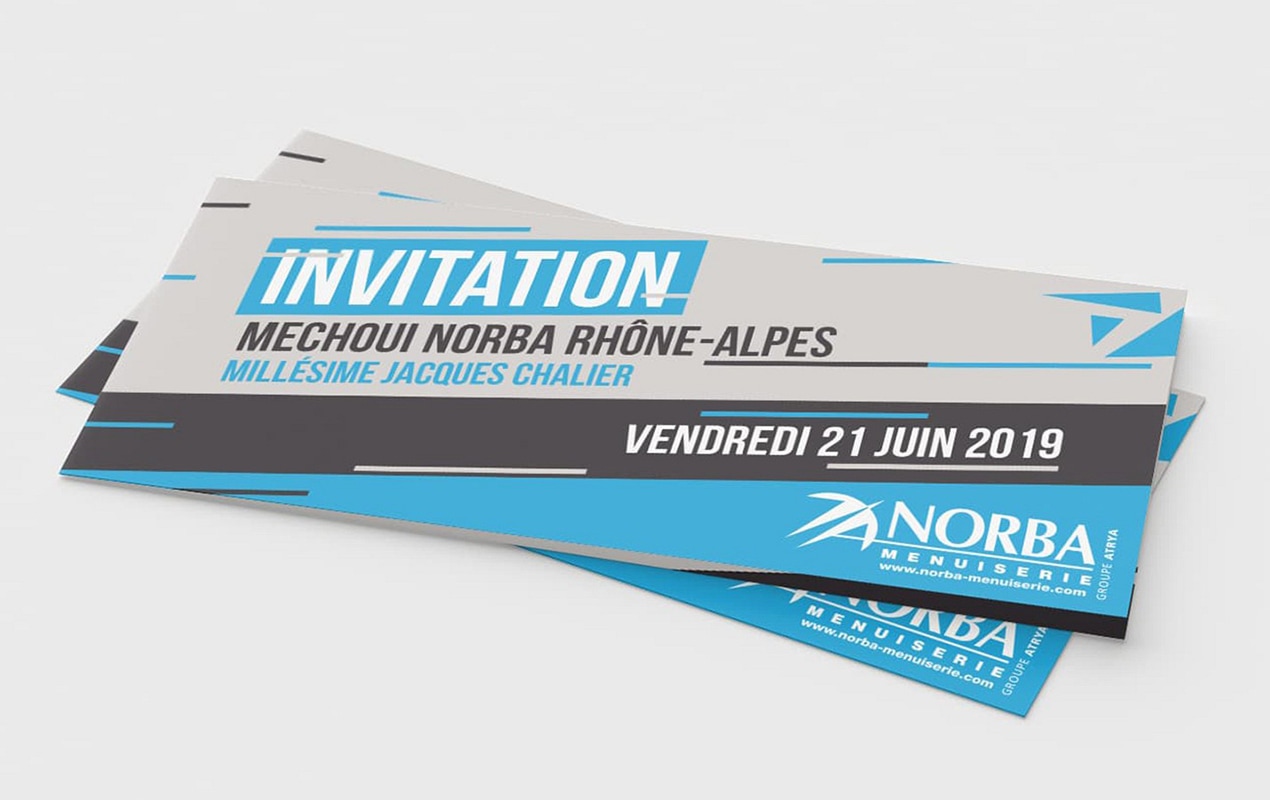 Carton invitation Norba Menuiserie